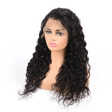 Water Wave Natural Indian Human Hair Lace Wig