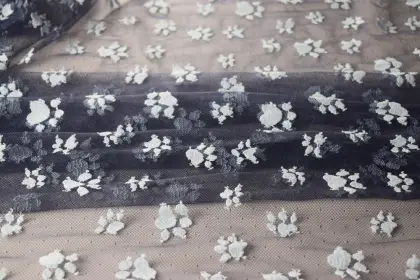 Nylon Polyester Paw Pattern Lace Fabric