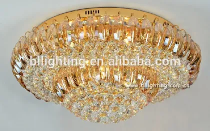 Chinese light bedroom ceiling light fixtures round crystal lamp