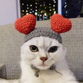 सर्दियों के पालतू कुत्ते बिल्लियों टोपी बुना हुआ सुंदर दिल के आकार का