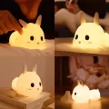 Linda lámpara de silicona animal de dibujos animados para decoración de la noche del bebé