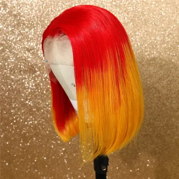 Annione Wholesale Human Hair Wigs Silky Straight Short Bob Short Blonde Wigs Colored Lace Front Bob Human Hair Wigs