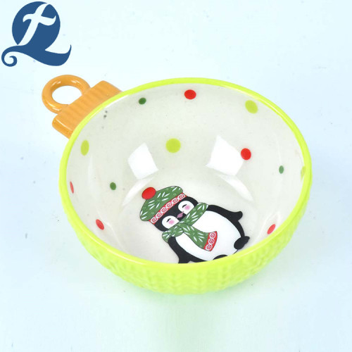 Hot Selling Cute Printed Stoneware Ceramic Relief cup