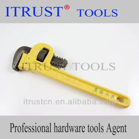Heavy Duty Pipe wrench with pvc dipped handle yellow PL1607