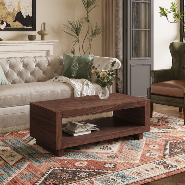 Modern Solid Wood Coffee Table with Storage