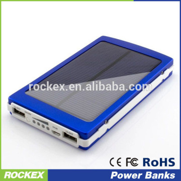 Factory direct Super fast Charging 5v rechargeable battery pack Portable 10000 mah Solar Power Bank for mobile phone and Tablet
