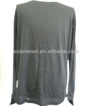 Men's baby alpaca & merino wool blended long sleeve crew