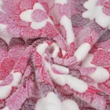 Tela de vellón de coral impresa floral para textiles para el hogar