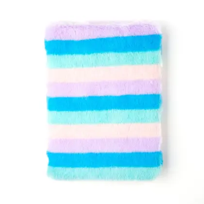 Jinghao Brand Fashion Stripe Rainbow Color Plush Notebook