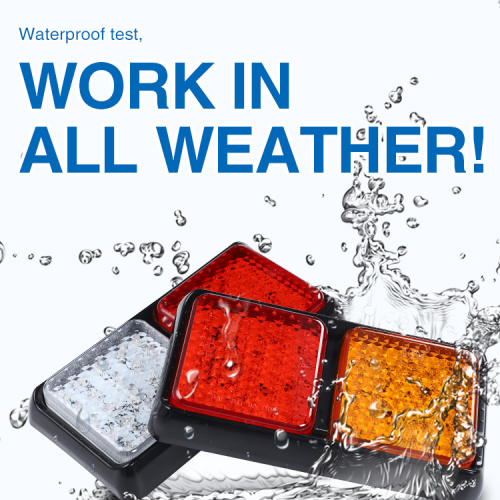 યુનિવર્સલ ઓટોમોબાઈલ એલઇડી રીઅર સ્ટોપ સૂચક પૂંછડી લાઇટ્સ લાલ+ટ્રેલર ટ્રક માટે એમ્બર