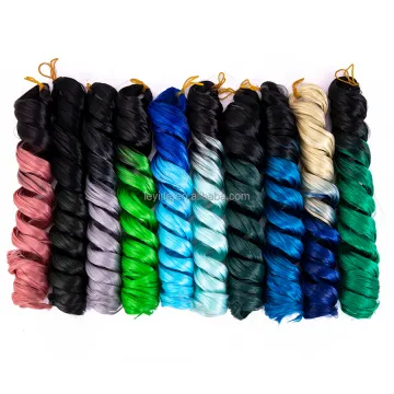 AliLeader New Synthetic Ombre Big Curly Pre Stretched Jumbo Braid Sea Body Wave Crochet Hair Deep Wave Curly Wavy Braiding Hair