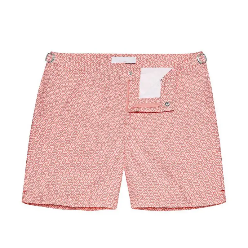 Men de coutume Sundown Pink Swim Shorts imprimé les frondeurs latéraux de natation sur mesure ajustement