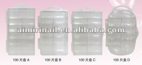 plastic empty box nail art tip box Nail Stone Case 100pcs Nail Tip Case empty container