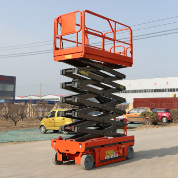 Electric hydraulic work lift 4m-14m aluminum Single mast hydraulic lifts ladder platform