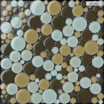 Round Back Splash Crystal Glass Mosaic GS1002