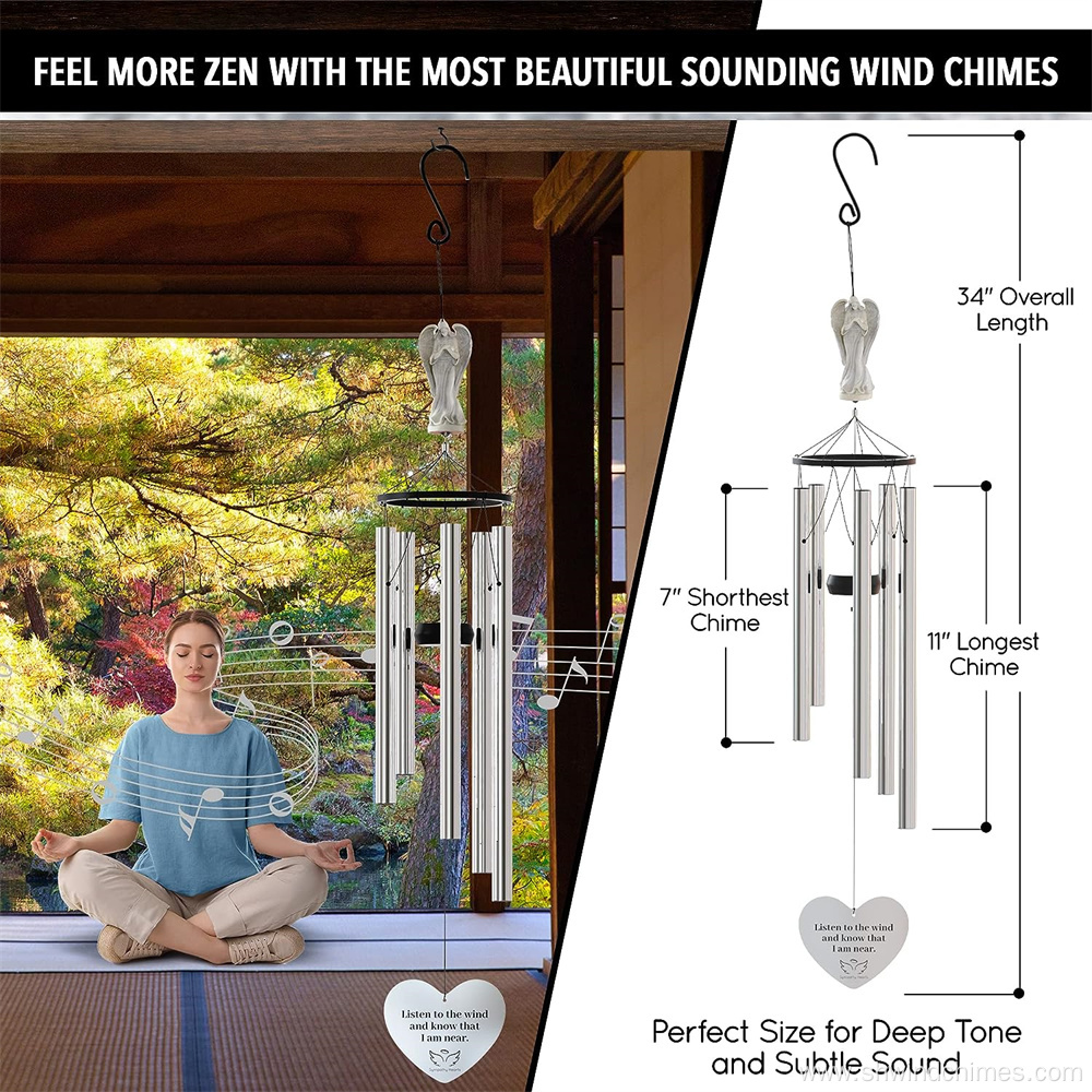 Angel Memorial Wind Chimes for the Loss of a Loved One