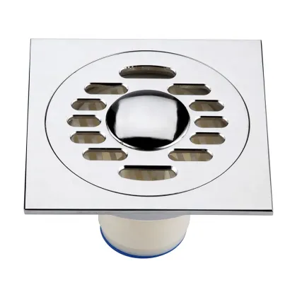 Rectangular Silver Floor Drain for Bathroom Shower with Anti-Odor Public Drain Area