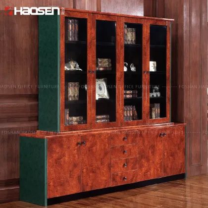 High Gloss Wooden Bookcase for Home Office Storage