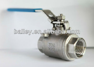 2-piece SS/WCB ball valves with NPT/BSPT threads ;1000psi/2000pai