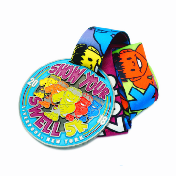 Colors enamel amusing children race medal