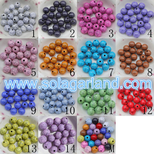 Wholesale Acrylic Plastic Black Crackle Round Beads Circular Crack Beads Charms