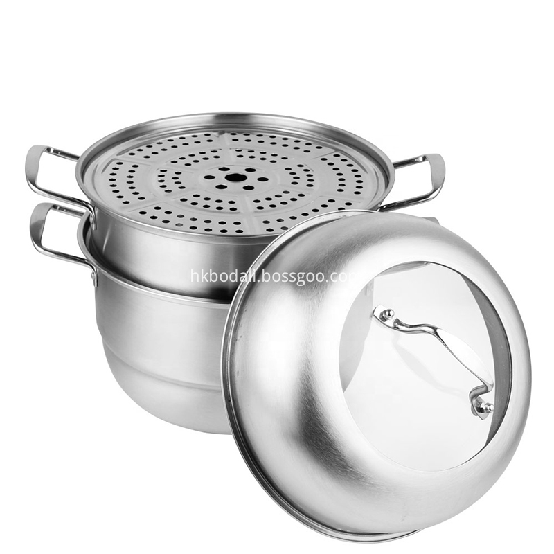 Sliver Stainless Steel Cookware Steamer Pot