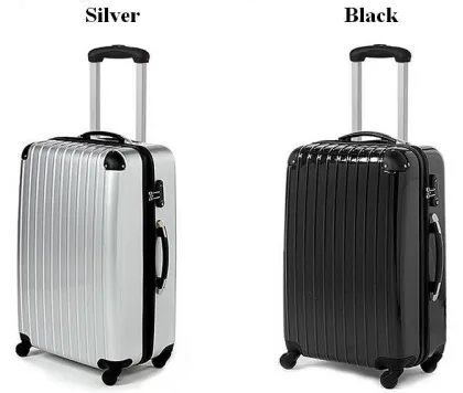 Classical 3 piece abs and pc trolley suitcases