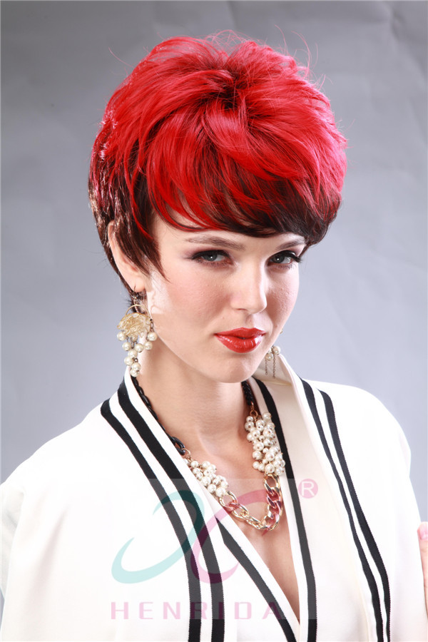 Good Quality Short Fashion Style Front Lace Wig Synthetic Hair Wig/Wigs