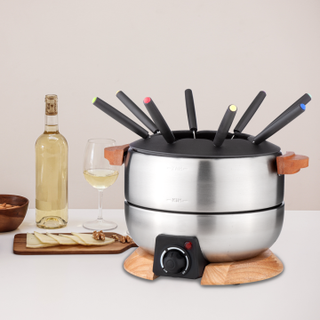 Electric Fondue Pot with wooden handle