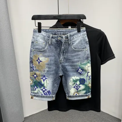 Cool Stylish Wrinkle-Resistant Slim Destroyed Denim Shorts for Men