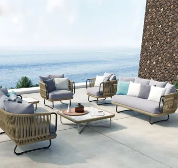 Rope Weaving Garden Sofa Set - Outdoor Patio Furniture