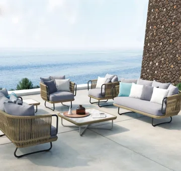 Rope Weaving Garden Sofa Set - Outdoor Patio Furniture