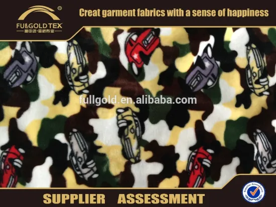 2016 super soft spun velvet fabric camouflage printed fabric in keqiao fullgold
