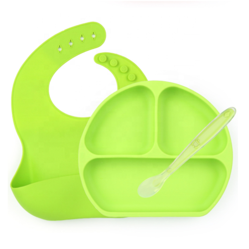 3 Pieces Silicone Baby Tableware Feeding Set