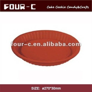dish type silicone cake mould, silicone microwove pizza pan, silicone bakeware
