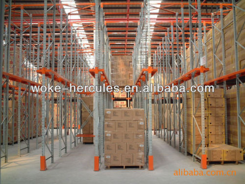 Ground racking systems for warehouse