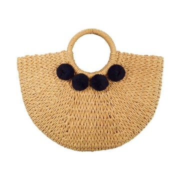 2021 summer beach straw half circle lady bag