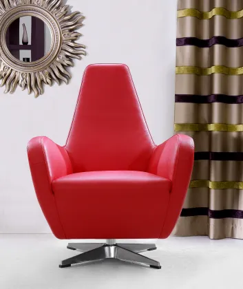 Modern Leather Swivel Armchair