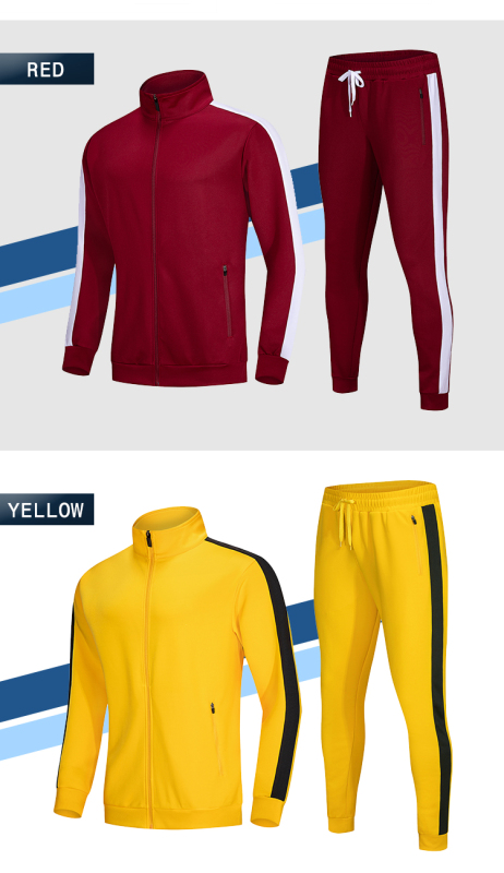 Full-Zip Stripe Jogging Tracksuit Casual Sport Sweat Suit