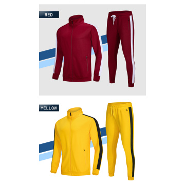 Full-Zip Stripe Jogging Tracksuit Casual Sport Sweat Suit