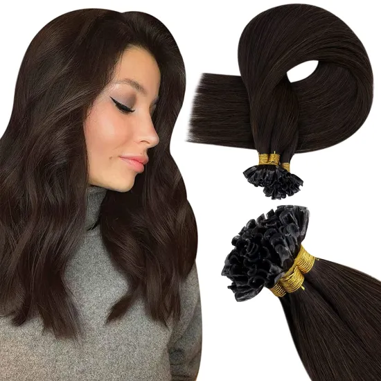 Wholesale Silky straight double drawn Remy cuticle human U tip Hair extensions Hot fusion Hair extension Nail U tip Hair