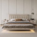 Moderne platform seng med LED Light Strip