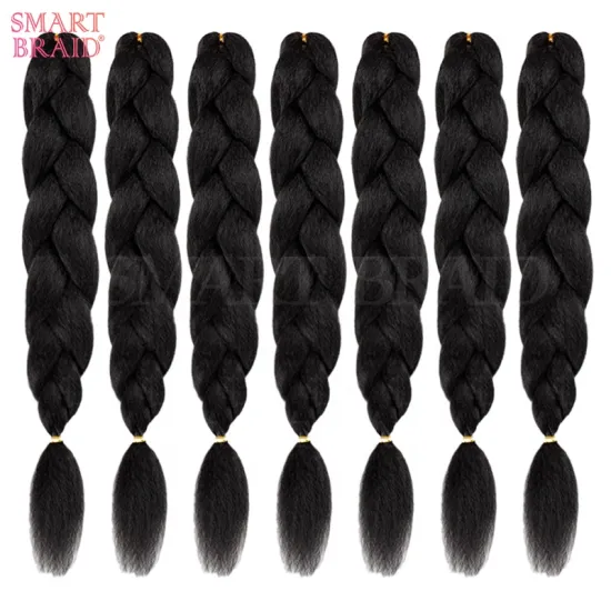 2 Pack Wholesale  Hot Sale Easy Braiding Hair  Pre Stretch Soft Yaki Synthetic Crochet Braid Hair Extension Stretched