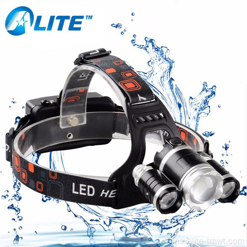 5000 Lumens 10W LED Zoom boleh dicas semula Headlamp