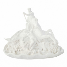 Marble Sea Warrior Sculpture Waves Courage Décor Art