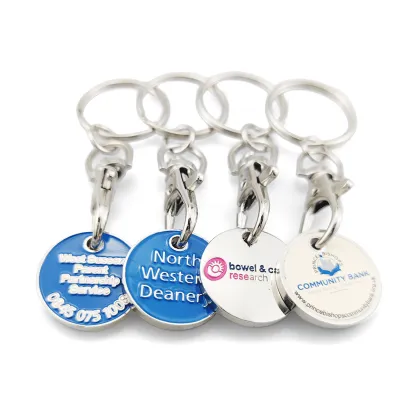 2024 Custom Logo Metal Token Coin Keyholder and Trolley Coin Key Ring