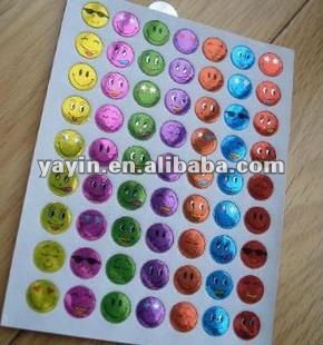 smiling face laser sticker