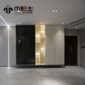 Puerta de gabinete de vidrio ahumado con marco de aluminio