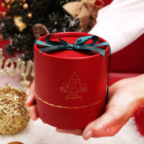 Custom Printed Christmas Paper Tube Gift Box