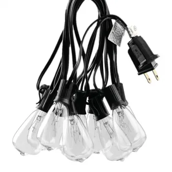 Vintage 25-Pc 50ft LED Light String 2700K Warm White ST38 Outdoor Patio Lights 120V US Plug